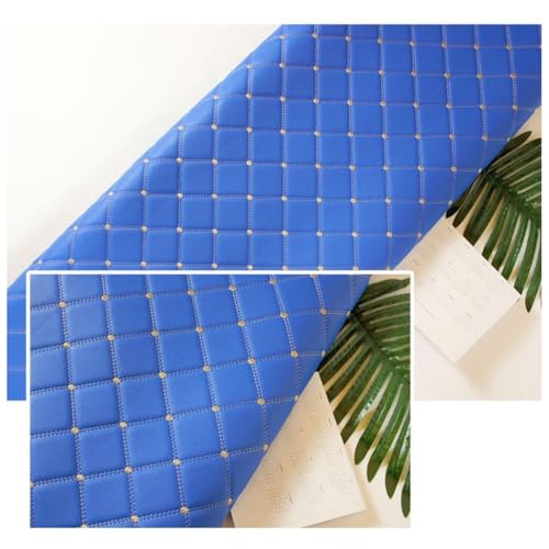 Kunstleder Stoff Gesteppter Schaumstoff Dick Schwamm Backing Gitter Polsterstoff Lederimitat Für Autoverkleidung Autohimmel Möbel DIY Dekoration(Size: 1.6x1m/5.25X3.28ft,Coour: White)(Blue,1.6x10m) von JAVALLIM