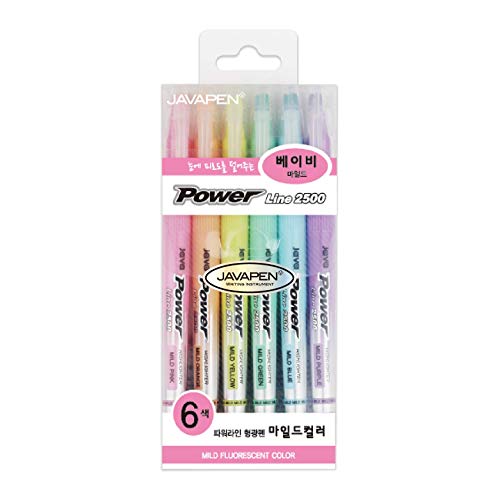 Rainbow Pastell Textmarker Magic Marker Keilspitze Pen babymild 6 colors set von JAVAPEN