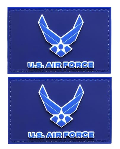 Aufnäher mit Flügel-Flagge der US-Luftwaffe, PVC-Gummi, Klettverschluss für Hüte, taktische Taschen, Jacken, Kleidung, Team-Militär-Patch, 2 Stück von JAVD