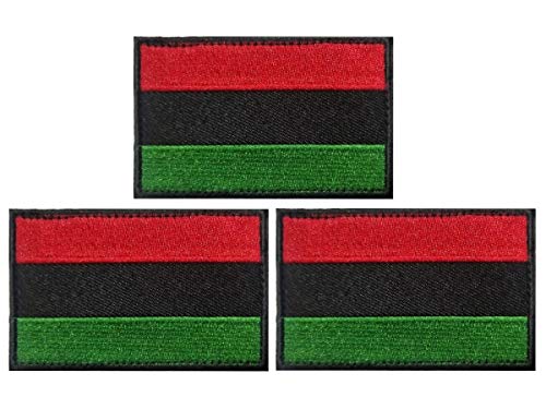 Amerikanische Afro-Flagge, Aufnäher, USA-Flaggen, taktische Flagge, Stickerei-Aufnäher, für Hüte, taktische Taschen, Jacken, Kleidung, Patch, Team-Militär-Patch, 3 Stück von JAVD