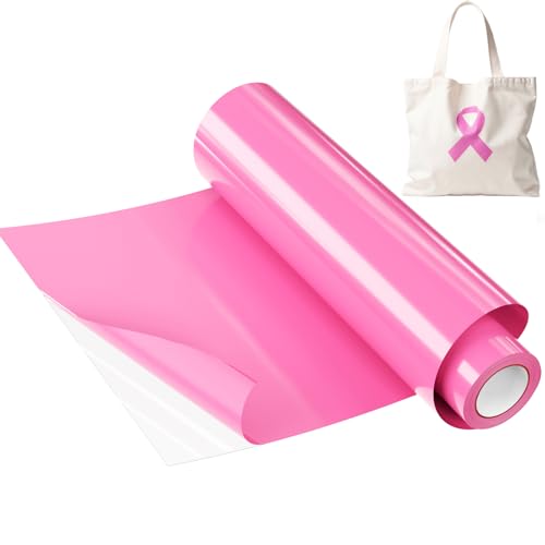 JAVIGA Plotterfolie Textil-Rosa Flexfolie Plotterfolie Vinyl, 30.5cm x 3m Bügelfolie Plotter für Cricut Maker, Silhouette Cameo, für DIY T-Shirts & Stoffe, Textilfolie Plotter Eine Rolle von JAVIGA