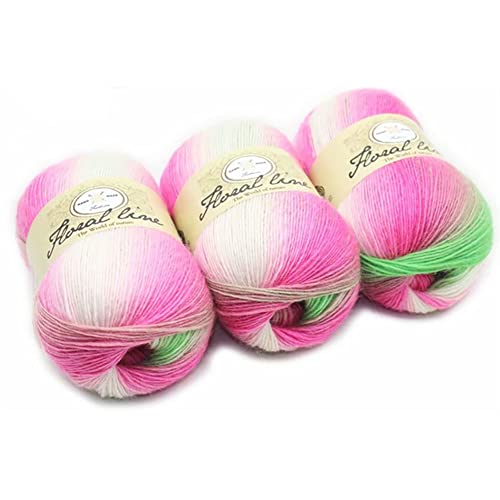 JAWSEU 1 Roll Baumwollgarn Farbverlauf, Wolle Farbverlauf Zum Häkeln, 100g Multicolor Strickwolle Häkelwolle, 400m Bunt Baumwolle Garn zum Häkeln von Socken, Mützen, Schals, Pullovern von JAWSEU