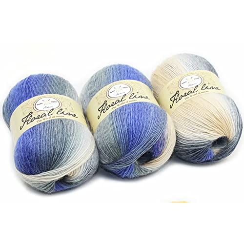 JAWSEU 1 Roll Baumwollgarn Farbverlauf, Wolle Farbverlauf Zum Häkeln, 100g Multicolor Strickwolle Häkelwolle, 400m Bunt Baumwolle Garn zum Häkeln von Socken, Mützen, Schals, Pullovern von JAWSEU