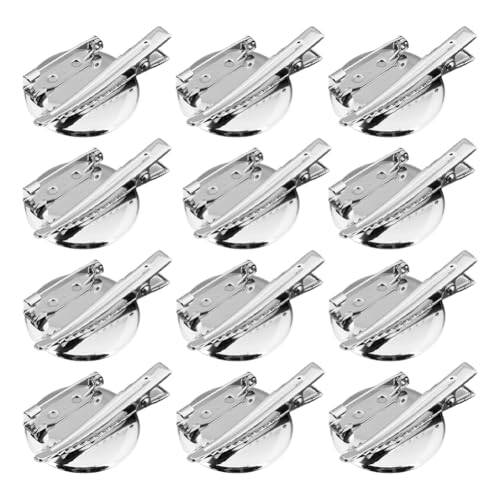 12pcs Brosche Verschlüsse Pin Disk Basis Scheibe Blank Dicke Cabochon Tabletts DIY Rohling Oval Brosche Herstellung Kit Brosche Lünette Tabletts für Abzeichen DIY Schmuck Handwerk Zubehör von JAWSEU