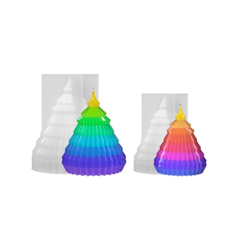 2pcs Kerzen Gießform Weihnachtsbaum Kerzenform 3D Silikon Kerzenformen DIY Kerzenherstellung Form Weihnachtsbaum Kerzengießform Weihnachtsbaum Silikonform Aroma Kerzenform DIY Weihnachten Deko von JAWSEU