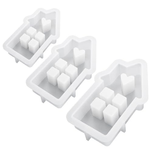 3pcs Ostern Silikonformen Gießformen Haus Hase, Ostern Kerzenformen Gießen Gießformen Silikon Kerzen formen Silikonform Ostern Gießform Häuser Osterhase Giessformen für Kerzen Seife Handwerk von JAWSEU