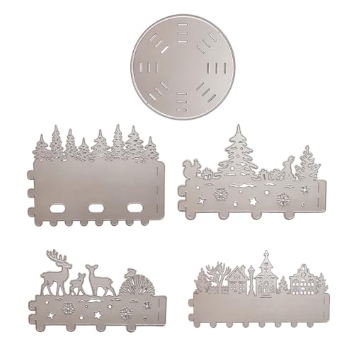 4pcs Weihnachten Stanzschablone Laterne Stanze Windlicht Weihnachten Kerzen Deko Metall Prägeschablonen Stanzformen Cutting Dies Weihnachten Adventskerze Prägeschablone DIY Weihnachtsdeko von JAWSEU