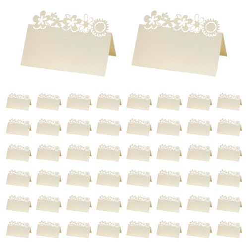 50pcs Hochzeit Tischkarten, Sitzkarten Namensschilder Tischkarten Hochzeit Platzkarten Namenskärtchen Geburtstag Hochzeit Blanko Tischkarten Namensschilder für Hochzeit Feier Hochzeitstag von JAWSEU