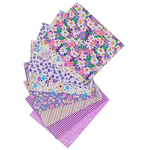 JAWSEU 8 Stück Baumwollstoff Patchwork Stoffe 50x50cm DIY Gewebe Quadrate Baumwolltuch Stoffpaket, Baumwollstoff Patchwork Stoffpaket für Kleidung, Bettwäsche, Vorhänge, Puppen, Handtaschen von JAWSEU