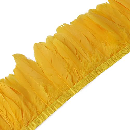 JAWSEU Federband 2M Federn Fringe Trim Gänsefeder Streifen Trim Federn Borte, Fringe Party Fancy Dress, Plüsch Feder für Mode Kleid Nähen Handwerk Weihnachten Kostüme Dekoration von JAWSEU