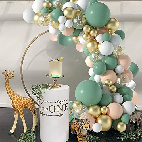 Grün Ballon Bogen Girlanden Kit, 117Pcs Balloon Arch Kit, DIY Ballon Girlande Grün Bogen Deko für Babyparty, Geburtstag, Hochzeit, Jubiläum, Partydekoration Hintergrund von JAWSEU