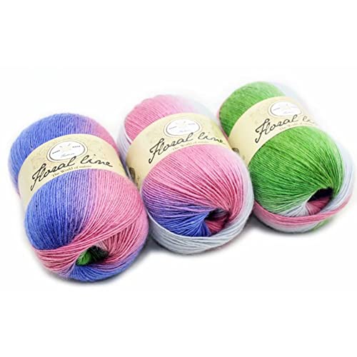 JAWSEU 1 Roll Baumwollgarn Farbverlauf, Wolle Farbverlauf Zum Häkeln, 100g Multicolor Strickwolle Häkelwolle, 400m Bunt Baumwolle Garn zum Häkeln von Socken, Mützen, Schals, Pullovern von JAWSEU