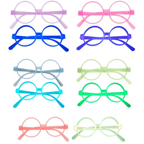 JAWSEU 5PCS Leuchten Brille Weihnachten Brille Rahmen, Weihnachten Brillengestell Lustige Weihnachtsbrillen, Weihnachtsbrillen Weihnachten Party Deko Foto Requisiten Fasching Festivalbrille von JAWSEU