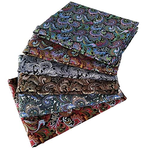 JAWSEU 6 Stück Baumwollstoff Patchwork Stoffe 50x50cm DIY Gewebe Quadrate Baumwolltuch Stoffpaket, Baumwollstoff Patchwork Stoffpaket für Kleidung, Bettwäsche, Vorhänge, Puppen, Handtaschen von JAWSEU