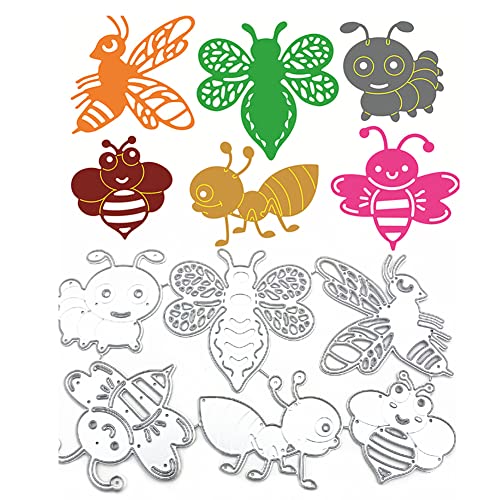 JAWSEU Biene Marienkäfer DIY Stanzschablone, Scrapbooking Prägeschablonen, Bienen Stanzformen für Kartenherstellung, Metall Stanzformen für DIY Scrapbooking Papier Handwerk von JAWSEU