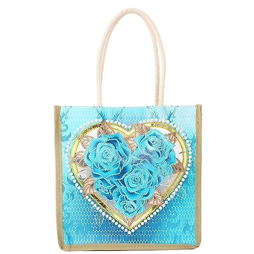 JAWSEU DIY Diamond Painting Tragetasche, Tragetasche mit 5D-Diamant-Malerei, Wiederverwendbare Einkaufstaschen für Frauen, Faltbar Schultertasche Shopping Tasche Geschenk von JAWSEU