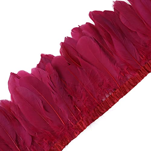 Federband 2M Federn Fringe Trim Gänsefeder Streifen Trim Federn Borte, Fringe Party Fancy Dress, Plüsch Feder für Mode Kleid Nähen Handwerk Weihnachten Kostüme Dekoration von JAWSEU