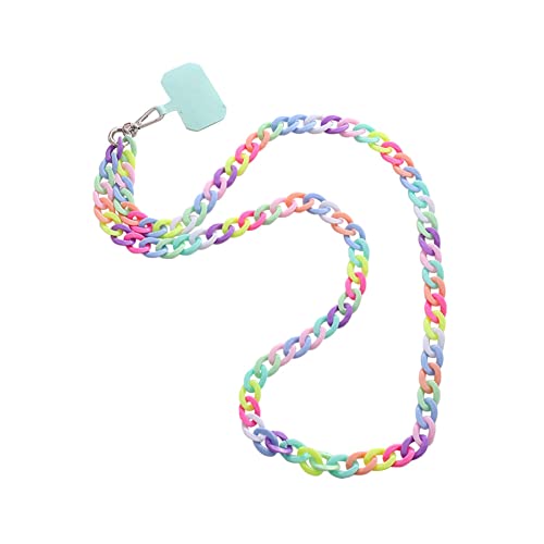 JAWSEU Universale Bunte Perlen Handykette Taschenkette, Bunte Schlüsselband Kette Handy Lanyard Handyband Schlüsselkette Telefon Perlenkette Schmuck für Handy Tasche von JAWSEU