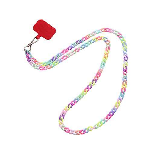 JAWSEU Universale Bunte Perlen Handykette Taschenkette, Bunte Schlüsselband Kette Handy Lanyard Handyband Schlüsselkette Telefon Perlenkette Schmuck für Handy Tasche von JAWSEU