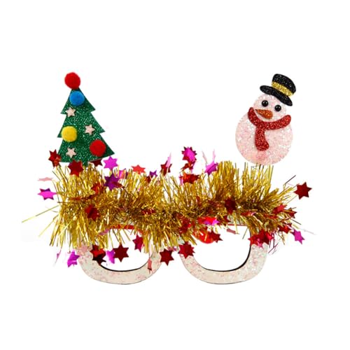 JAWSEU Weihnachtsbrille, Weihnachten Glitter Party Brillen Lustige Partybrillen für Weihnachtsparty, Weihnachtsdeko Weihnachtsgeschenke Deko Weihnachten Kostüm Foto Zubehör für Kinder Erwachsene von JAWSEU