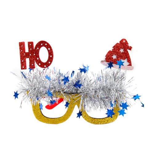 JAWSEU Weihnachtsbrille, Weihnachten Glitter Party Brillen Lustige Partybrillen für Weihnachtsparty, Weihnachtsdeko Weihnachtsgeschenke Deko Weihnachten Kostüm Foto Zubehör für Kinder Erwachsene von JAWSEU