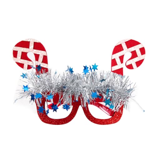 JAWSEU Weihnachtsbrille, Weihnachten Glitter Party Brillen Lustige Partybrillen für Weihnachtsparty, Weihnachtsdeko Weihnachtsgeschenke Deko Weihnachten Kostüm Foto Zubehör für Kinder Erwachsene von JAWSEU