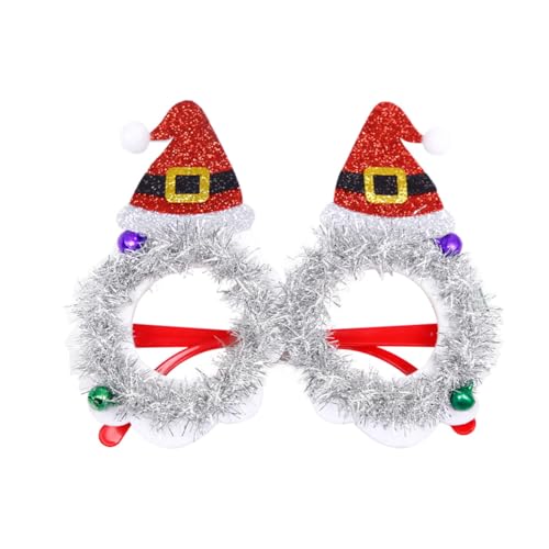 JAWSEU Weihnachtsbrille Weihnachten Glitter Party Brillen Lustige Partybrillen für Weihnachtsparty Weihnachten Brille Rahmen Weihnachtsgeschenke Weihnachten Kostüm Foto Zubehör für Kinder Erwachsene von JAWSEU