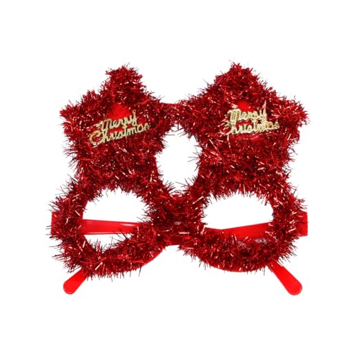 JAWSEU Weihnachtsbrille Weihnachten Glitter Party Brillen Lustige Partybrillen für Weihnachtsparty Weihnachten Brille Rahmen Weihnachtsgeschenke Weihnachten Kostüm Foto Zubehör für Kinder Erwachsene von JAWSEU