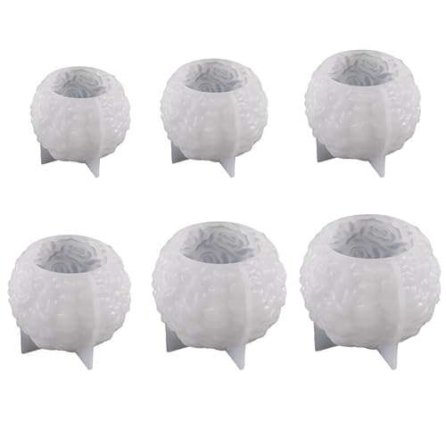 Kerzenform Silikon,Kerzenformen zum Gießen,6pcs Rosenkugeln 3D Kerzengießformen,Silikon Kerzen Gießformen für Duftkerzen, Handwerk Ornamente,Handgefertigte Seife von JAWSEU