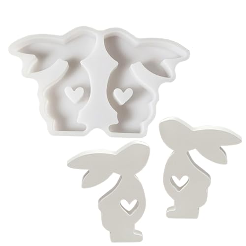 Ostern Kaninchen Silikonformen Gießformen, Silikonform Hase 3D Kaninchen Kerzenformen Ostern Hase Backform Silikon Hase Epoxidharz Form DIY Kerzenform for Gips Sojawachs Kerzen Ostergeschenke von JAWSEU