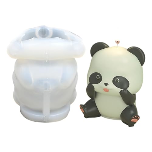 Panda Silikonform Kerzenformen 3D Tierharzformen, Schokolade Kuchen Backform Seifen Gießformen Animal Resin Mold Epoxidharz Formen für DIY Eiswürfel Schokolade Aroma Gips Duft Kerzen von JAWSEU