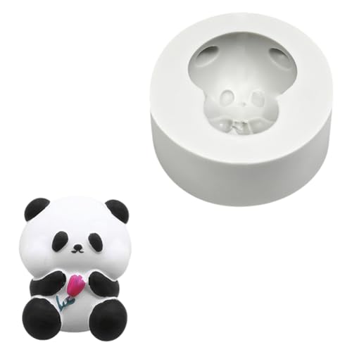 Panda Silikonform Kerzenformen 3D Tierharzformen, Schokolade Kuchen Backform Seifen Gießformen Animal Resin Mold Epoxidharz Formen für DIY Eiswürfel Schokolade Aroma Gips Duft Kerzen von JAWSEU