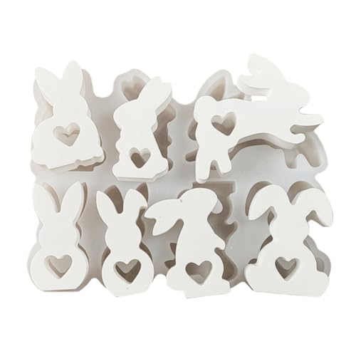 Silikonform Hase 3D Kaninchen Kerzenformen, Ostern Kaninchen Silikonformen Gießformen, Ostern Hase Backform Silikon Hase Epoxidharz Form DIY Kerzenform für DIY Handwerk Ostern Dekoration von JAWSEU