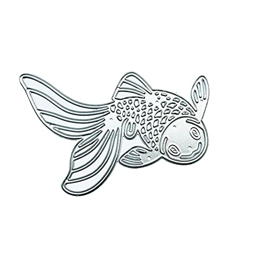 Stanzschablonen Fisch Metall Schneiden Schablonen Goldfisch Stanzformen Stanzschablonen Mit Koi Muster Goldfisch Metallstanzungen Koi Karpfen Stanzform für DIY Scrapbooking Album Handwerk von JAWSEU