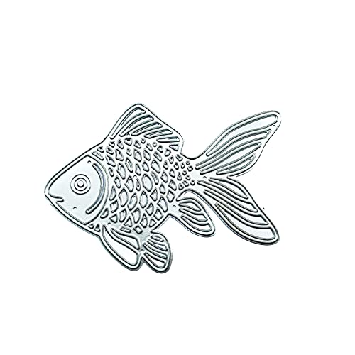 Stanzschablonen Fisch Metall Schneiden Schablonen Goldfisch Stanzformen Stanzschablonen Mit Koi Muster Goldfisch Metallstanzungen Koi Karpfen Stanzform für DIY Scrapbooking Album Handwerk von JAWSEU