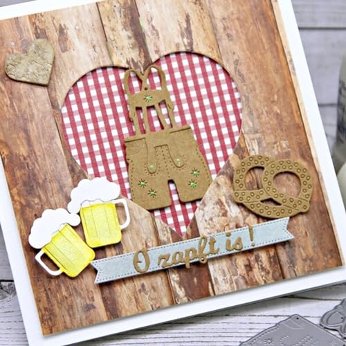 Weihnachten Stanzen Stanzschablone, Rahmen Stanzbögen Bierbecher Stanzformen, Stanzer Stanzmaschine Prägeschablone für Scrapbooking Kartenbasteln Album Geburtstag Geschenk von JAWSEU