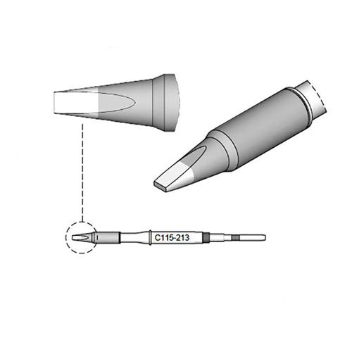 JBC Lötspitze Serie C115, Meißelform, C115213/1,0 x 0,3 mm, gerade, High Thermal C115213 (Lötkartusche Lötpatrone Loetkartusche Loetspitze Loetpatrone Nano) von JBC