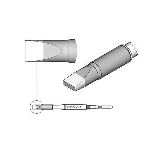 JBC Lötspitze Serie C115, Meißelform, C115223/2,4 x 0,6 mm, gerade, High Thermal C115223 (Lötkartusche Lötpatrone Loetkartusche Loetspitze Loetpatrone Nano) von JBC
