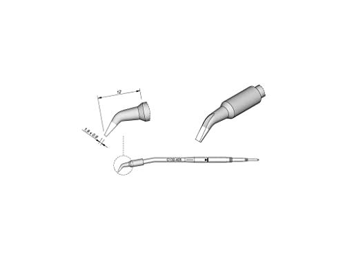 JBC Lötspitze Serie C130, Meißelform, C130405/1,8 x 0,8 mm, gebogen C130405 (1300 AP130 AP1300 Loetkartusche Loetpatrone Loetspitze Lötkartusche Lötpatrone) von JBC