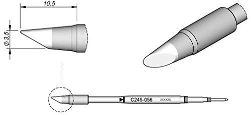 JBC Lötspitze Serie C245, Rundform, C245056/Ø 3,5 mm, abgeschrägt, High Thermal C245056 (Lötkartusche Lötpatrone Loetspitze Loetkartusche Loetpatrone 2245 2045 bleifrei) von JBC