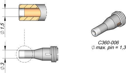 JBC Entlötspitze Serie C360, C360006/Ø 1,5 mm, Außen-Ø 3,0 mm, Pincleaning C360006 (Entlötkartusche Entlötpatrone Entloetspitze Entloetkartusche Entloetpatrone 3600 Entlötdüse Entloetdüse) von JBC