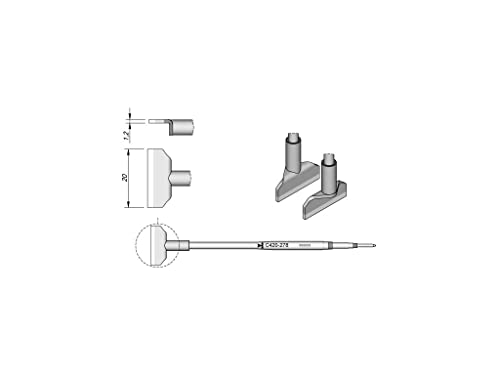 JBC Lötspitze Serie C420, C420278/20,0 mm, für Dual-In-Line-IC C420278 (Lötkartusche Lötpatrone Loetspitze Loetkartusche Loetpatrone Löt-/Entlötspitze) von JBC