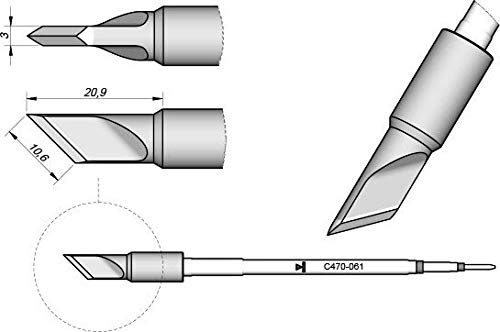 JBC Lötspitze Serie C470, Sondertypen, C470061/10,6 mm, klingenförmig C470061 (Lötkartusche) von JBC