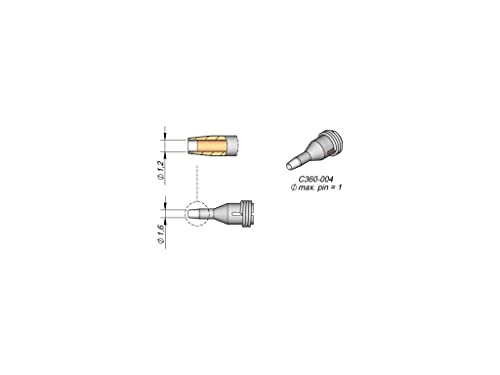 JBC Entlötspitze Serie C360, C360004/Ø 1,2 mm, Außen-Ø 1,6 mm, Pincleaning C360004 (Entlötkartusche Entlötpatrone Entloetspitze Entloetkartusche Entloetpatrone 3600 Entlötdüse Entloetdüse) von JBC