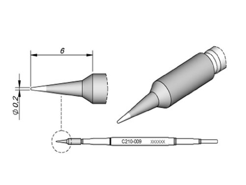 JBC Lötspitze Serie C210, Sonderform, C210012/Ø 1,0/0,7 x 0,4 mm, Fine Pitch C210012 (2210 AD2210 C210 Loetkartusche Loetpatrone Loetspitze Lötkartusche Lötpatrone T210-A) von JBC