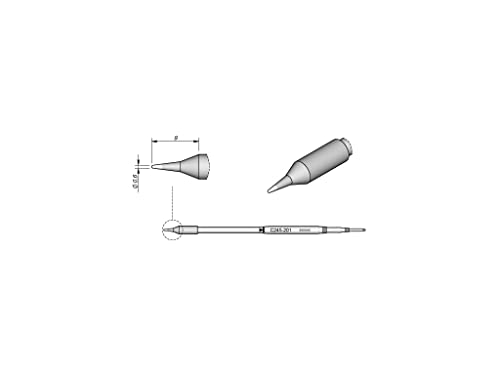 JBC Lötspitze Serie C245, Rundform, C245201/Ø 0,6 mm, gerade, 20 mm länger C245201 (Lötkartusche Lötpatrone Loetspitze Loetkartusche Loetpatrone 2245 2045 bleifrei) von JBC