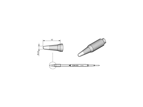 JBC Lötspitze Serie C245, Rundform, C245933/Ø 2,2 mm, gerade C245933 (Lötkartusche Lötpatrone Loetspitze Loetkartusche Loetpatrone 2245 2045 bleifrei) von JBC