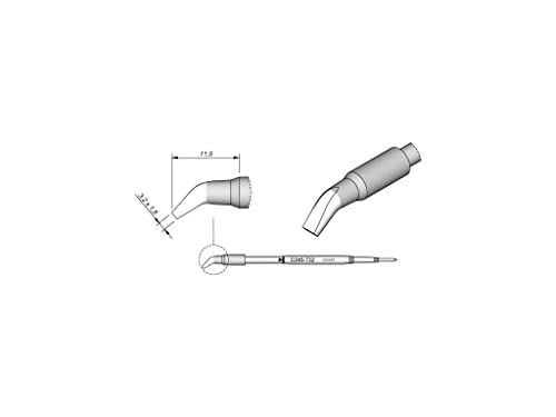 JBC Lötspitze Serie C245 Meißelform, C245732/3,2 x 1,5 mm, gebogen C245732 (Lötkartusche 2045 2245 Loetkartusche Loetspitze Lötpatrone Loetpatrone Meißelspitze C245 bleifrei) von JBC