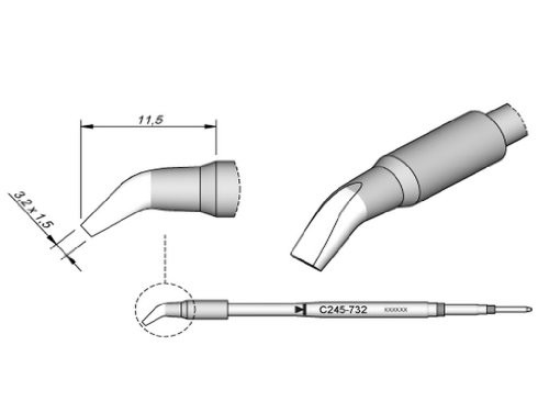 JBC Lötspitze Serie C245 Meißelform, C245742/0,8 x 0,6 mm, gerade, High Thermal C245742 (Lötkartusche 2045 2245 Loetkartusche Loetspitze Lötpatrone Loetpatrone Meißelspitze C245 bleifrei) von JBC