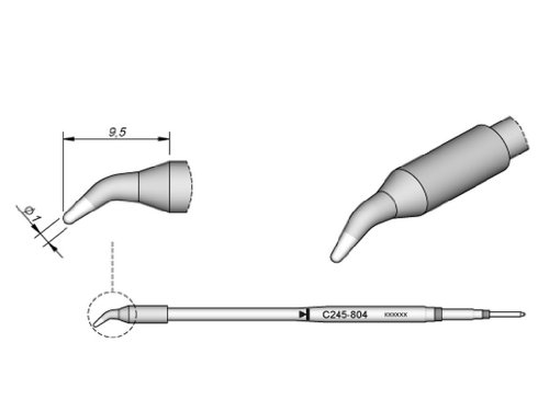 JBC Lötspitze Serie C245 Meißelform, C245807/2,2 x 1,0 mm, gerade, 20 mm länger C245807 (Lötkartusche 2045 2245 Loetkartusche Loetspitze Lötpatrone Loetpatrone Meißelspitze C245 bleifrei) von JBC